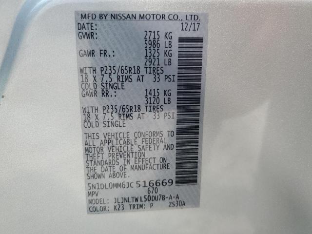 Aukcja sprzedaży 2018 Infiniti Qx60, vin: 5N1DL0MM6JC516669, numer aukcji: 56914924