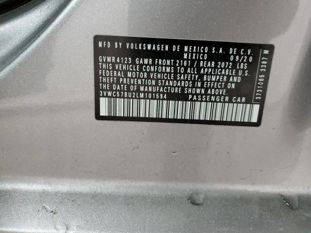 2020 Volkswagen Jetta S მანქანა იყიდება აუქციონზე, vin: 3VWC57BU2LM101594, აუქციონის ნომერი: 56115394