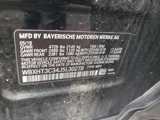 2018 Bmw X1 მანქანა იყიდება აუქციონზე, vin: WBXHT3C34J5L30278, აუქციონის ნომერი: 55146294