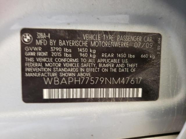 50957834 :رقم المزاد ، WBAPH77579NM47617 vin ، 2009 Bmw 328 I مزاد بيع
