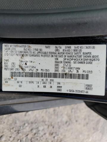 54174804 :رقم المزاد ، 3FADP4GXXGM182570 vin ، 2016 Ford Fiesta St مزاد بيع