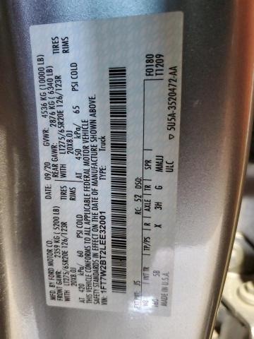2020 Ford F250 Super Duty მანქანა იყიდება აუქციონზე, vin: 1FT7W2BT2LEE32001, აუქციონის ნომერი: 53803654