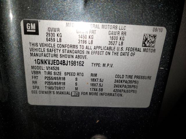56153094 :رقم المزاد ، 1GNKVJED4BJ198162 vin ، 2011 Chevrolet Traverse Lt مزاد بيع
