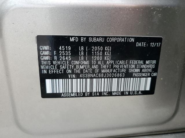 Aukcja sprzedaży 2018 Subaru Legacy 2.5i Premium, vin: 4S3BNAC68J3026863, numer aukcji: 53333214