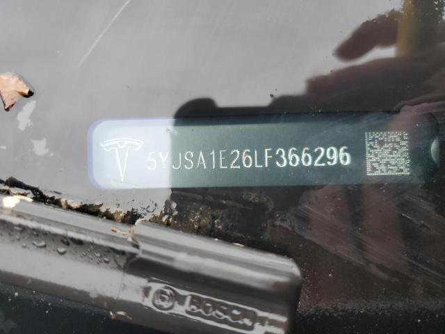2020 Tesla Model S მანქანა იყიდება აუქციონზე, vin: 5YJSA1E26LF366296, აუქციონის ნომერი: 55096514