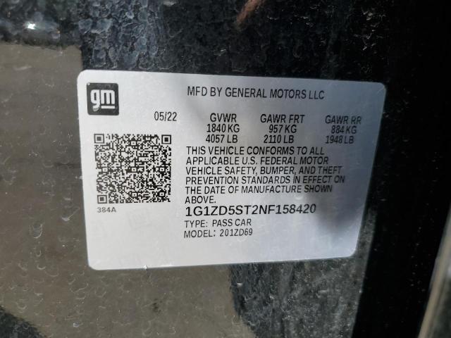 2022 Chevrolet Malibu Lt მანქანა იყიდება აუქციონზე, vin: 1G1ZD5ST2NF158420, აუქციონის ნომერი: 55551724