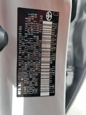 Продаж на аукціоні авто 2022 Toyota Corolla Le, vin: 5YFEPMAE4NP342258, номер лоту: 56772354