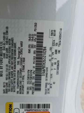 Продажа на аукционе авто 2016 Ford Mustang, vin: 1FA6P8TH2G5210284, номер лота: 55194594