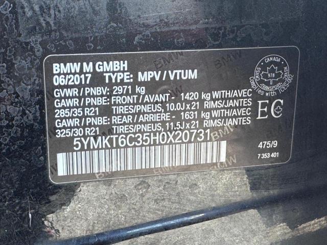 56996774 :رقم المزاد ، 5YMKT6C35H0X20731 vin ، 2017 Bmw X5 M مزاد بيع