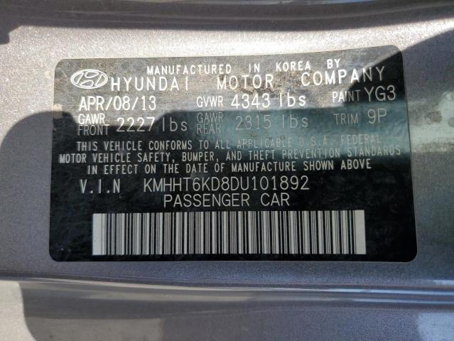 53532994 :رقم المزاد ، KMHHT6KD8DU101892 vin ، 2013 Hyundai Genesis Coupe مزاد بيع