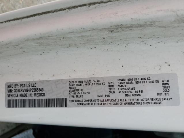 54803944 :رقم المزاد ، 3C6LRVVG4PE565849 vin ، 2023 Ram Promaster 2500 2500 Standard مزاد بيع