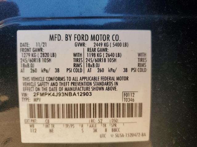 Aukcja sprzedaży 2022 Ford Edge Sel, vin: 2FMPK4J93NBA12903, numer aukcji: 54766544