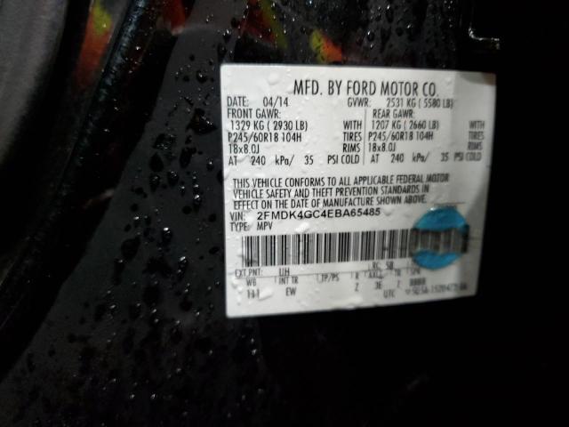 53858454 :رقم المزاد ، 2FMDK4GC4EBA65485 vin ، 2014 Ford Edge Se مزاد بيع