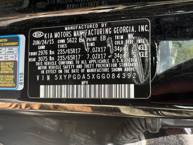 54813194 :رقم المزاد ، 5XYPGDA5XGG084392 vin ، 2016 Kia Sorento Lx مزاد بيع