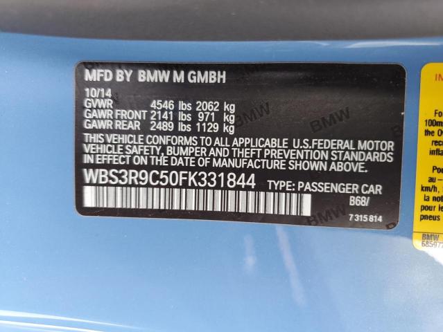 Продажа на аукционе авто 2015 Bmw M4, vin: WBS3R9C50FK331844, номер лота: 53440994