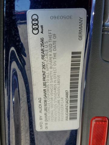 Aukcja sprzedaży 2018 Audi S4 Prestige, vin: WAUC4AF47JA234887, numer aukcji: 54897184
