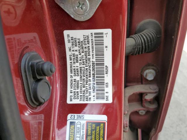2008 Honda Civic Ex მანქანა იყიდება აუქციონზე, vin: 1HGFA16848L065097, აუქციონის ნომერი: 52714094