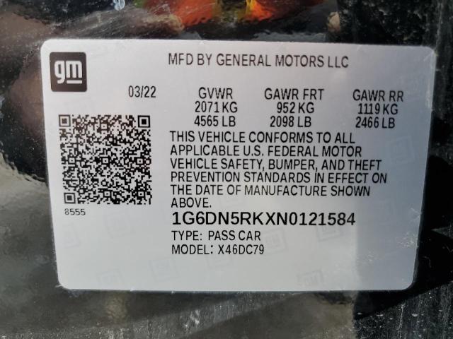 56025464 :رقم المزاد ، 1G6DN5RKXN0121584 vin ، 2022 Cadillac Ct5 Premium Luxury مزاد بيع