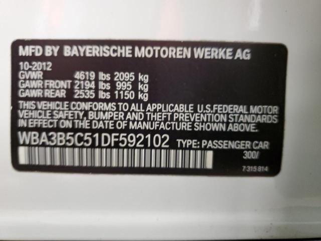 53732104 :رقم المزاد ، WBA3B5C51DF592102 vin ، 2013 Bmw 328 Xi Sulev مزاد بيع