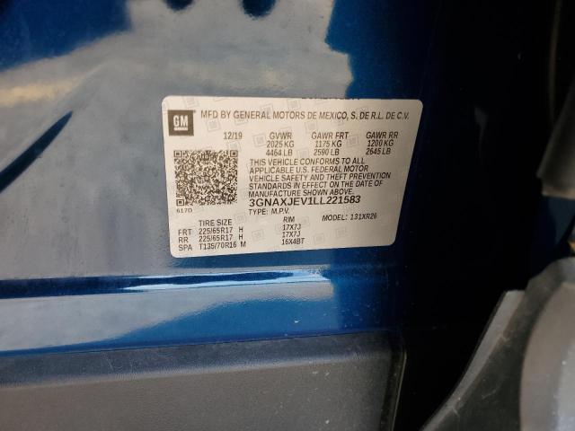 Aukcja sprzedaży 2020 Chevrolet Equinox Lt, vin: 3GNAXJEV1LL221583, numer aukcji: 55945944