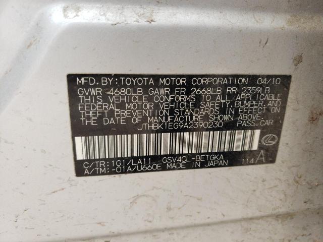 Aukcja sprzedaży 2010 Lexus Es 350, vin: JTHBK1EG9A2390230, numer aukcji: 54326184