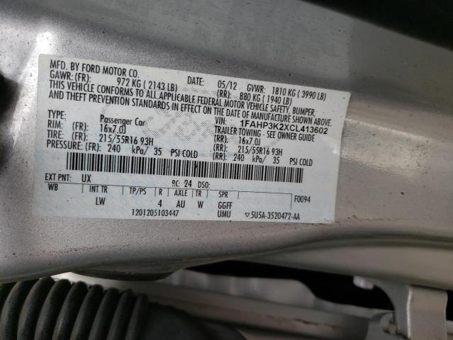 Продаж на аукціоні авто 2012 Ford Focus Se, vin: 1FAHP3K2XCL413602, номер лоту: 54346744