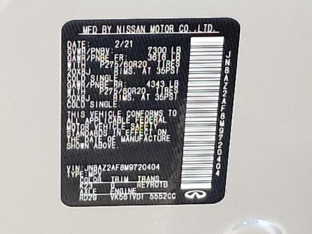 Aukcja sprzedaży 2021 Infiniti Qx80 Luxe, vin: JN8AZ2AF8M9720404, numer aukcji: 54961244