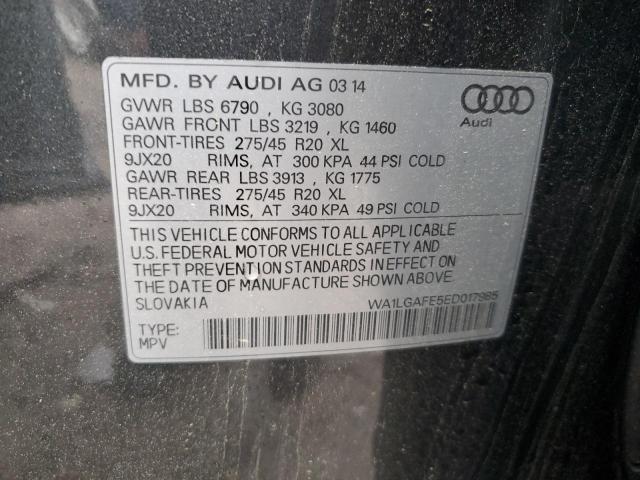 Продаж на аукціоні авто 2014 Audi Q7 Premium Plus, vin: WA1LGAFE5ED017985, номер лоту: 54654344