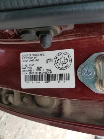 Aukcja sprzedaży 2012 Honda Civic Lx, vin: 2HGFB2F4XCH057687, numer aukcji: 56765874