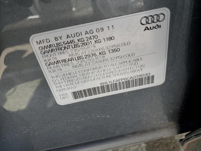 2012 Audi Q5 Premium Plus მანქანა იყიდება აუქციონზე, vin: WA1LFAFP6CA039030, აუქციონის ნომერი: 53532244