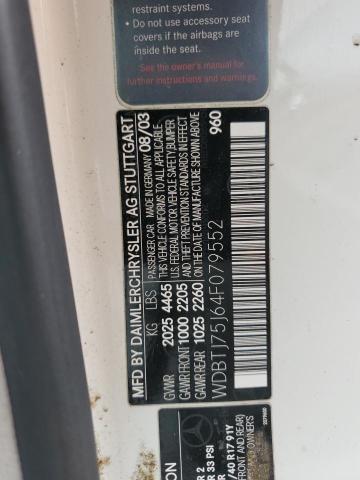 2004 Mercedes-benz Clk 500 მანქანა იყიდება აუქციონზე, vin: WDBTJ75J64F079552, აუქციონის ნომერი: 55519434