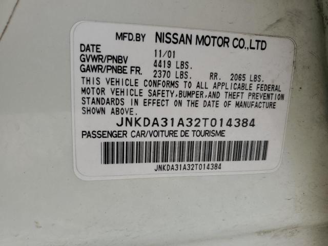 Aukcja sprzedaży 2002 Infiniti I35, vin: JNKDA31A32T014384, numer aukcji: 52832864