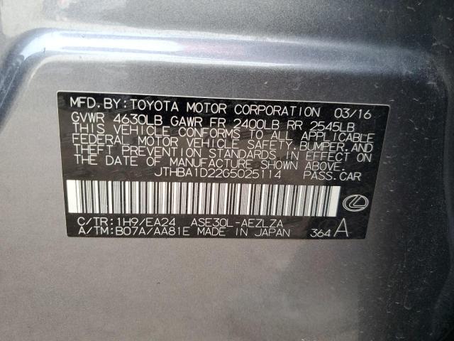 Aukcja sprzedaży 2016 Lexus Is 200t, vin: JTHBA1D22G5025114, numer aukcji: 56820044
