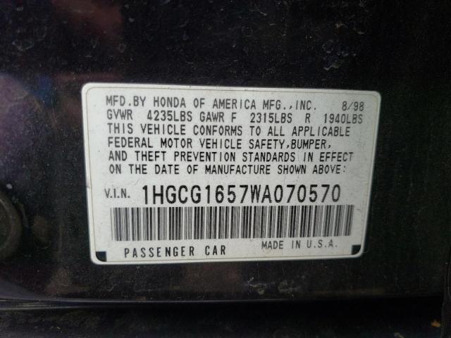 Aukcja sprzedaży 1998 Honda Accord Ex, vin: 1HGCG1657WA070570, numer aukcji: 53290744