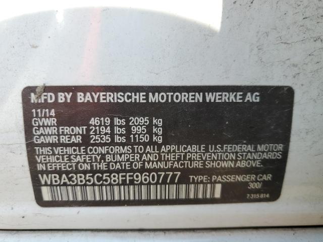 2015 Bmw 328 მანქანა იყიდება აუქციონზე, vin: WBA3B5C58FF960777, აუქციონის ნომერი: 55144984
