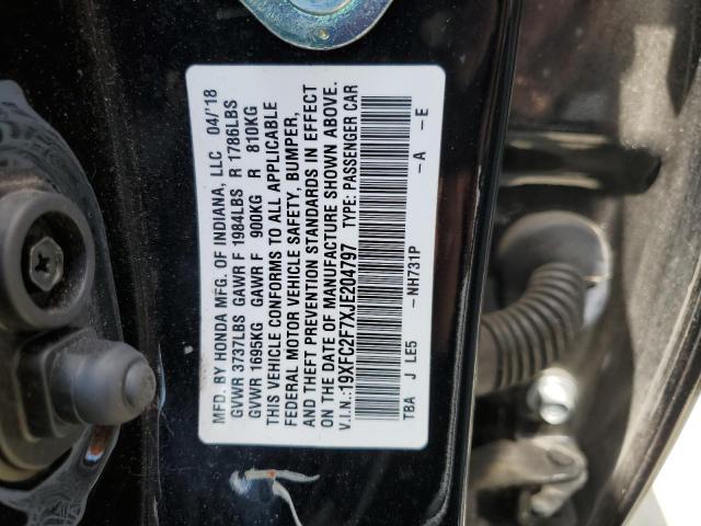 Aukcja sprzedaży 2018 Honda Civic Ex, vin: 19XFC2F7XJE204797, numer aukcji: 54742254