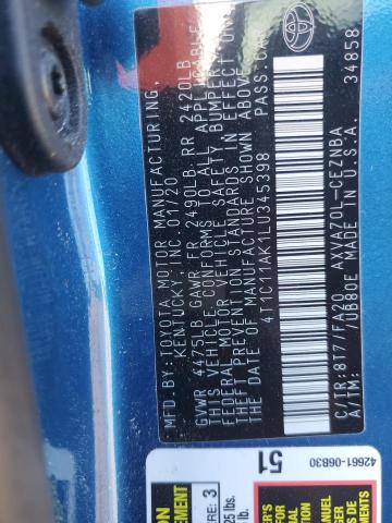 Продажа на аукционе авто 2020 Toyota Camry Le, vin: 4T1C11AK1LU345398, номер лота: 55211424