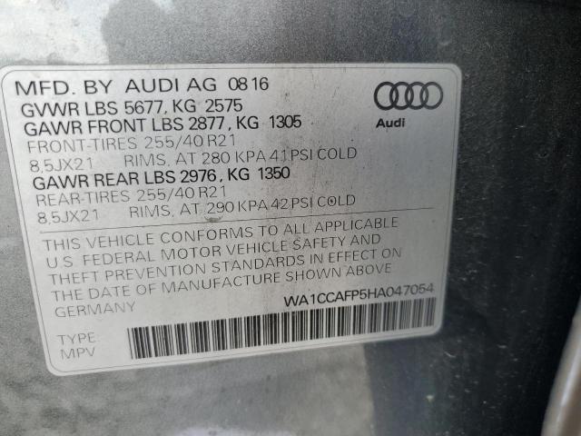 58854125 :رقم المزاد ، WA1CCAFP5HA047054 vin ، 2017 Audi Sq5 مزاد بيع