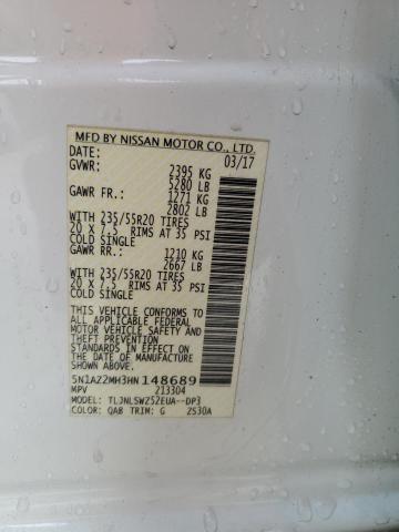Продаж на аукціоні авто 2017 Nissan Murano S, vin: 5N1AZ2MH3HN148689, номер лоту: 58873415