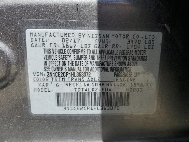 2017 Nissan Versa Note მანქანა იყიდება აუქციონზე, vin: 3N1CE2CP1HL363072, აუქციონის ნომერი: 57210475