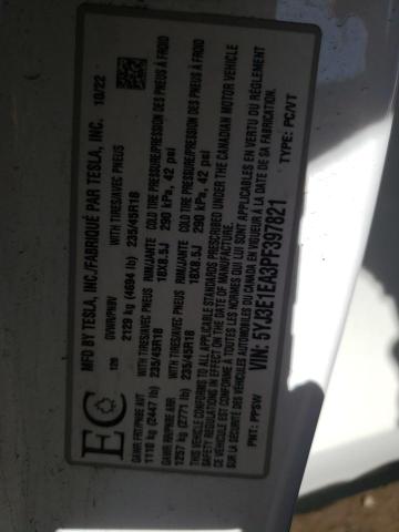 Продаж на аукціоні авто 2023 Tesla Model 3, vin: 5YJ3E1EA3PF397821, номер лоту: 54698665