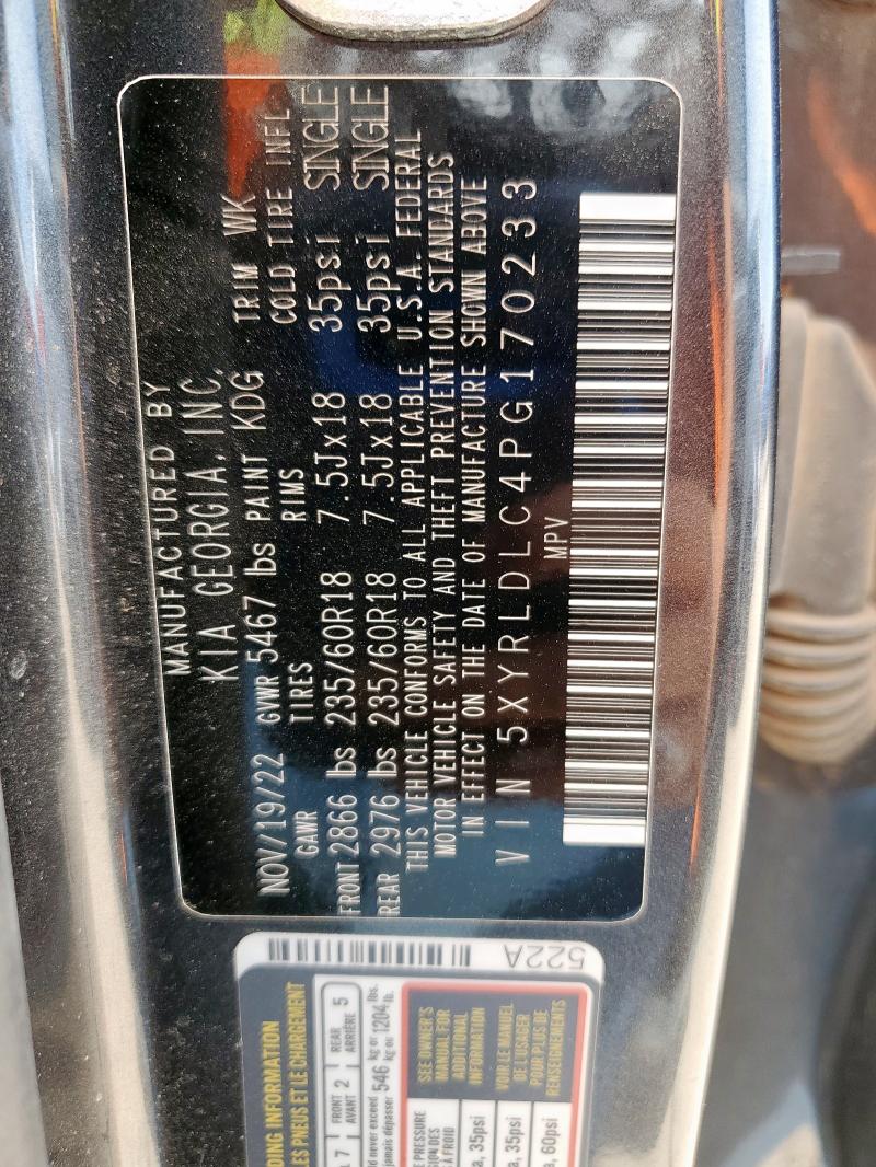 Продажа на аукционе авто 2023 Kia Sorento, vin: 5XYRLDLC4PG170233, номер лота: 56052065