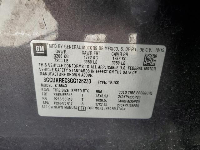 Продажа на аукционе авто 2016 Chevrolet Silverado, vin: 3GCUKREC3GG126233, номер лота: 56899485