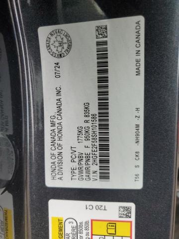 Продажа на аукционе авто 2025 Honda Civic, vin: 2HGFE2F58SH101586, номер лота: 58212685
