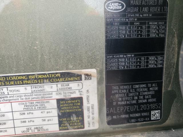 Aukcja sprzedaży 2020 Land Rover Defender, vin: SALEP7EU7L2031852, numer aukcji: 55438075