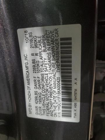 Продаж на аукціоні авто 2019 Honda Accord, vin: 1HGCV1F15KA000420, номер лоту: 57625625