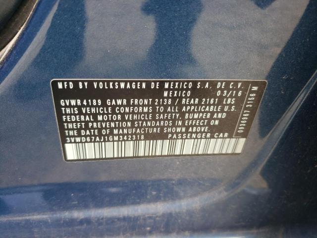 Aukcja sprzedaży 2016 Volkswagen Jetta, vin: 3VWD67AJ1GM342318, numer aukcji: 58240405