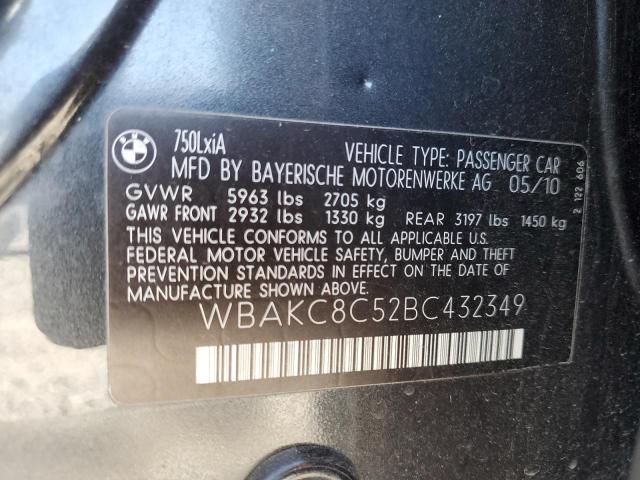 Aukcja sprzedaży 2011 Bmw 750 Lxi, vin: WBAKC8C52BC432349, numer aukcji: 56072525