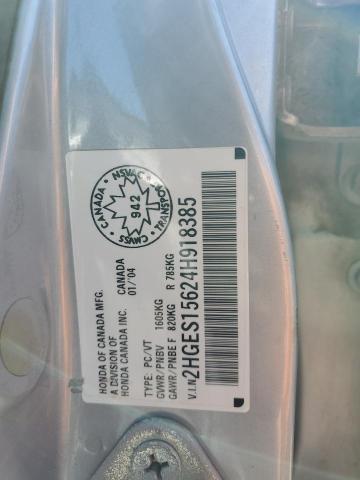 56060725 :رقم المزاد ، 2HGES15624H918385 vin ، 2004 Honda Civic Lx مزاد بيع