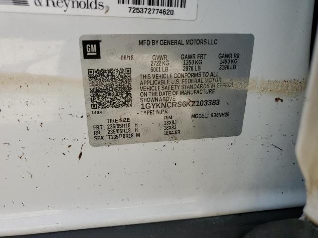 Aukcja sprzedaży 2019 Cadillac Xt5 Luxury, vin: 1GYKNCRS6KZ103383, numer aukcji: 58222315